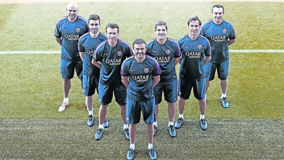 De la Fuente, Pol, Unzué, Luis Enrique, Moreno, Barbará y Valdés.