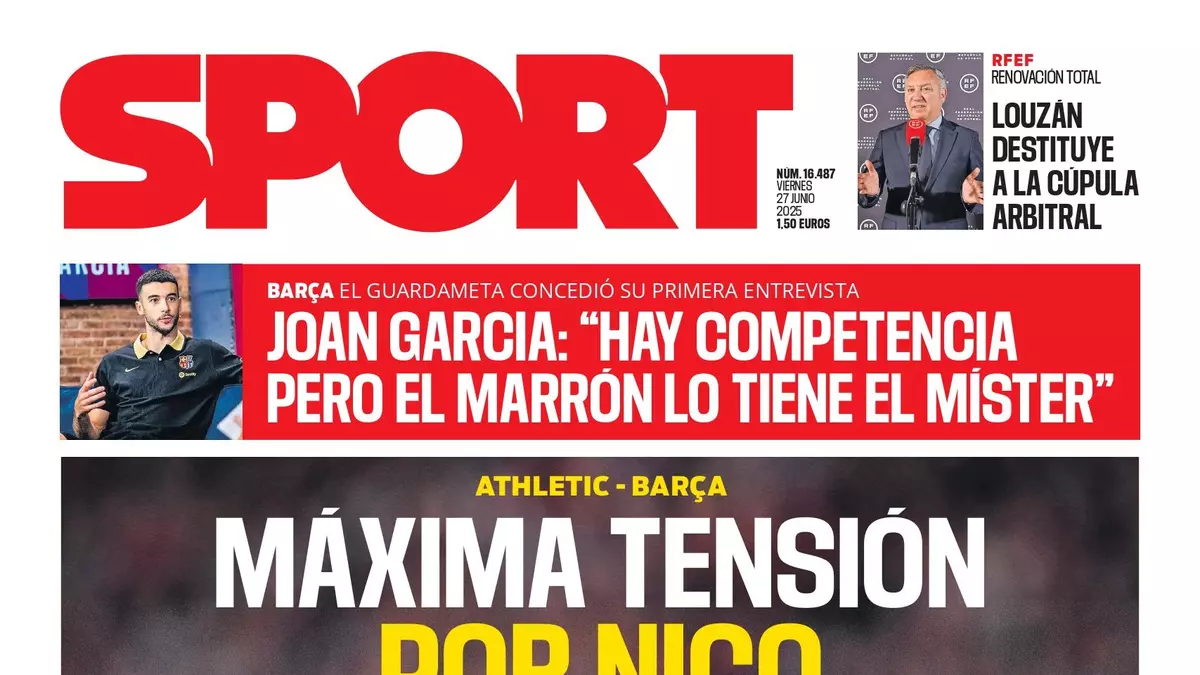 La portada de SPORT de hoy viernes, 27 de junio de 2025