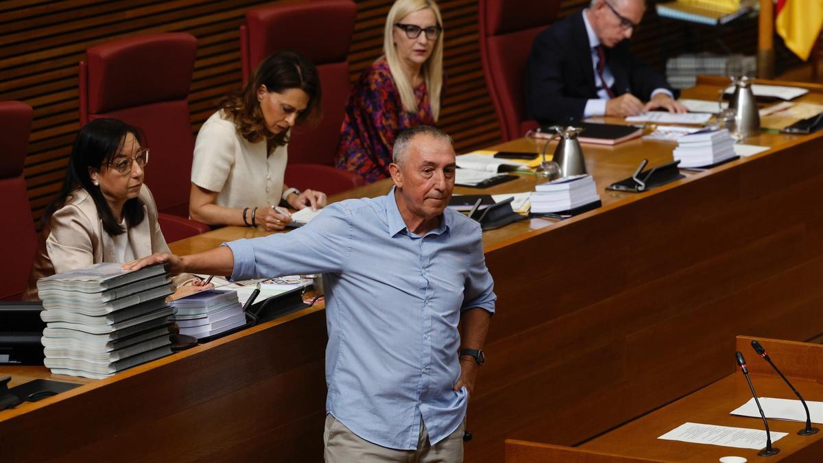 El síndic de Compromís, Joan Baldoví, en el pleno de presupuestos del año pasado.