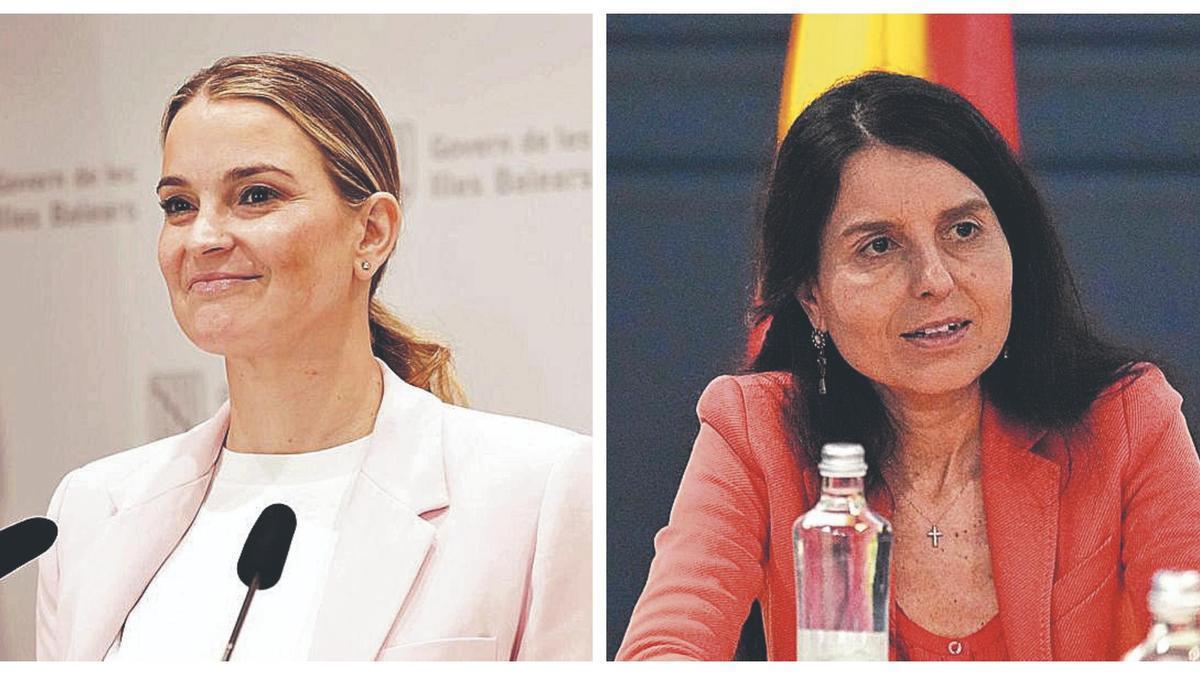 La presidenta del Govern, Marga Prohens (izq.), y la vicesecretaria de acción de Vox, Montserrat Lluis