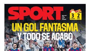 Esta es la portada SPORT de hoy, domingo 22 de abril