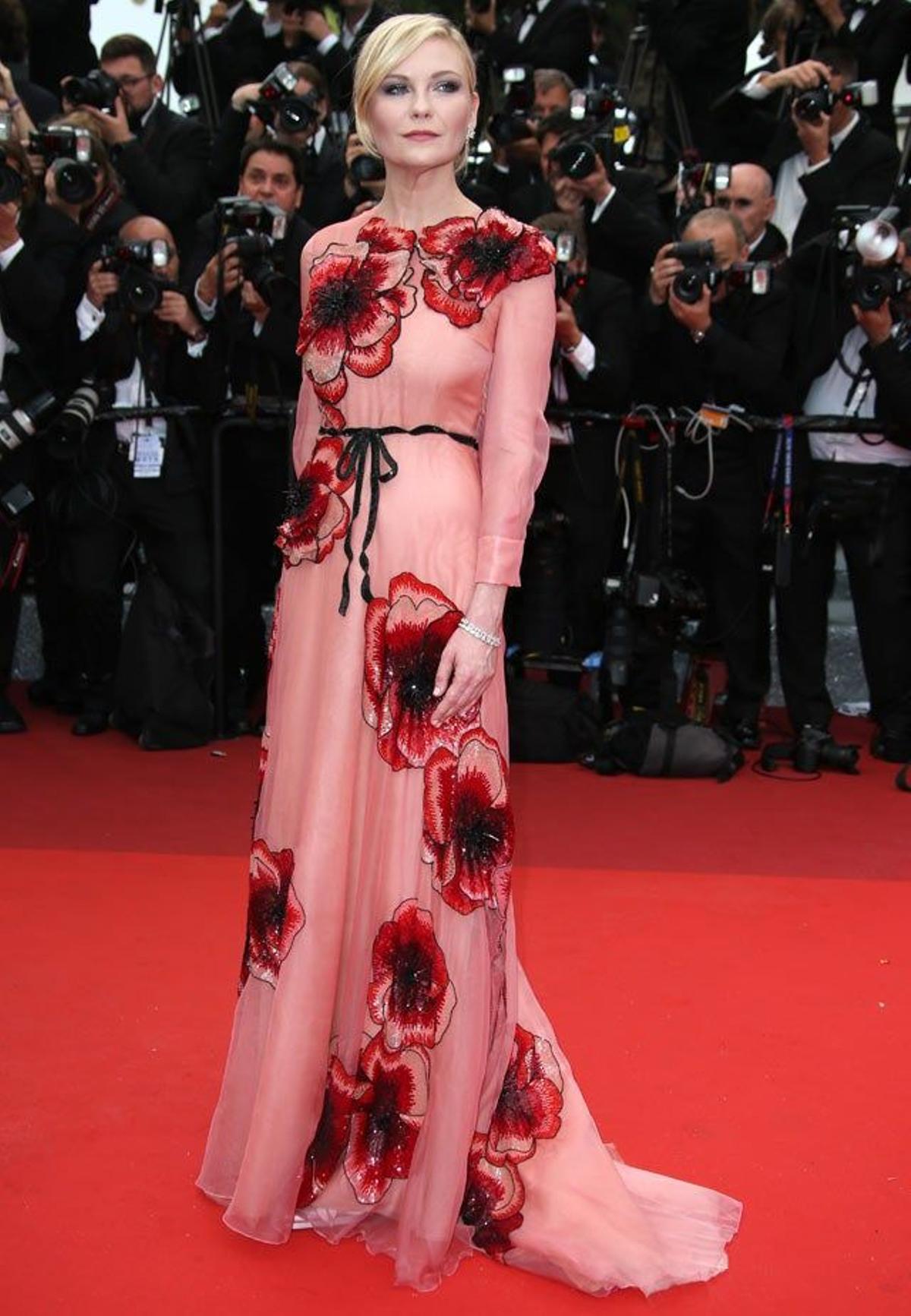 Kirsten Dunst, en la primera alfombra roja del Festival de Cine de Cannes.