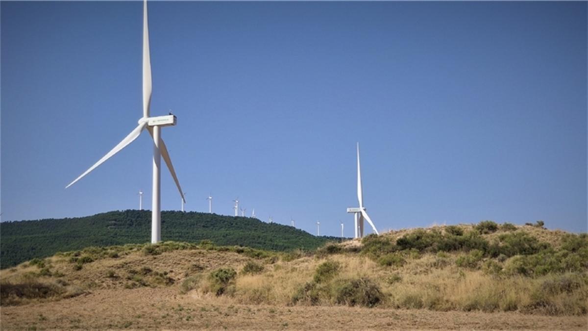 El parque eólico Puylobo, de Iberdrola, situado entre Borja y Mallén.