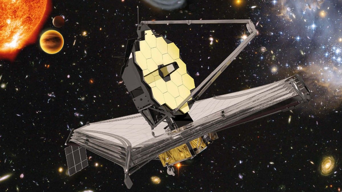Representación artística del telescopio espacial James Webb
