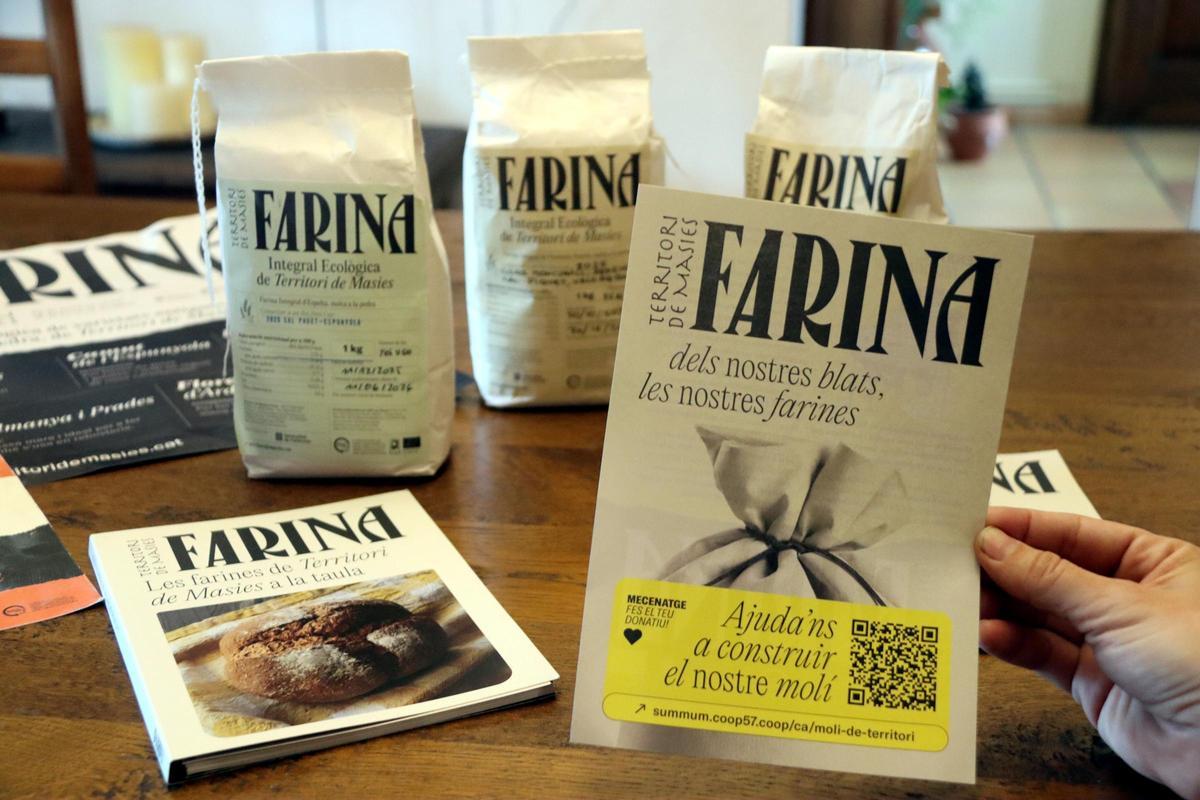 El cartell que anuncia la campanya de mecenatge per aconseguir un molí propi