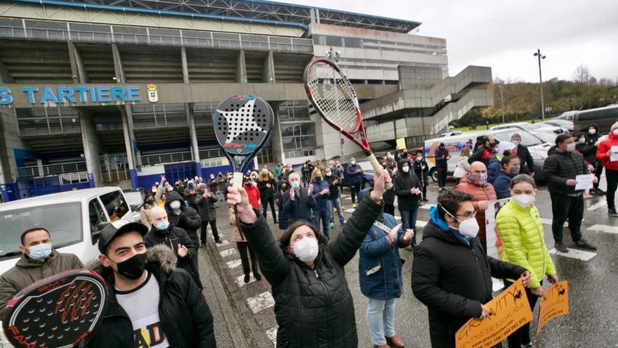 Manifestantes, hoy en el Tartiere