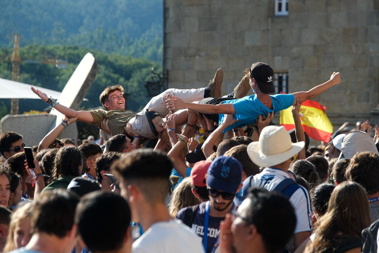 Peregrinos en Santiago de Compostela