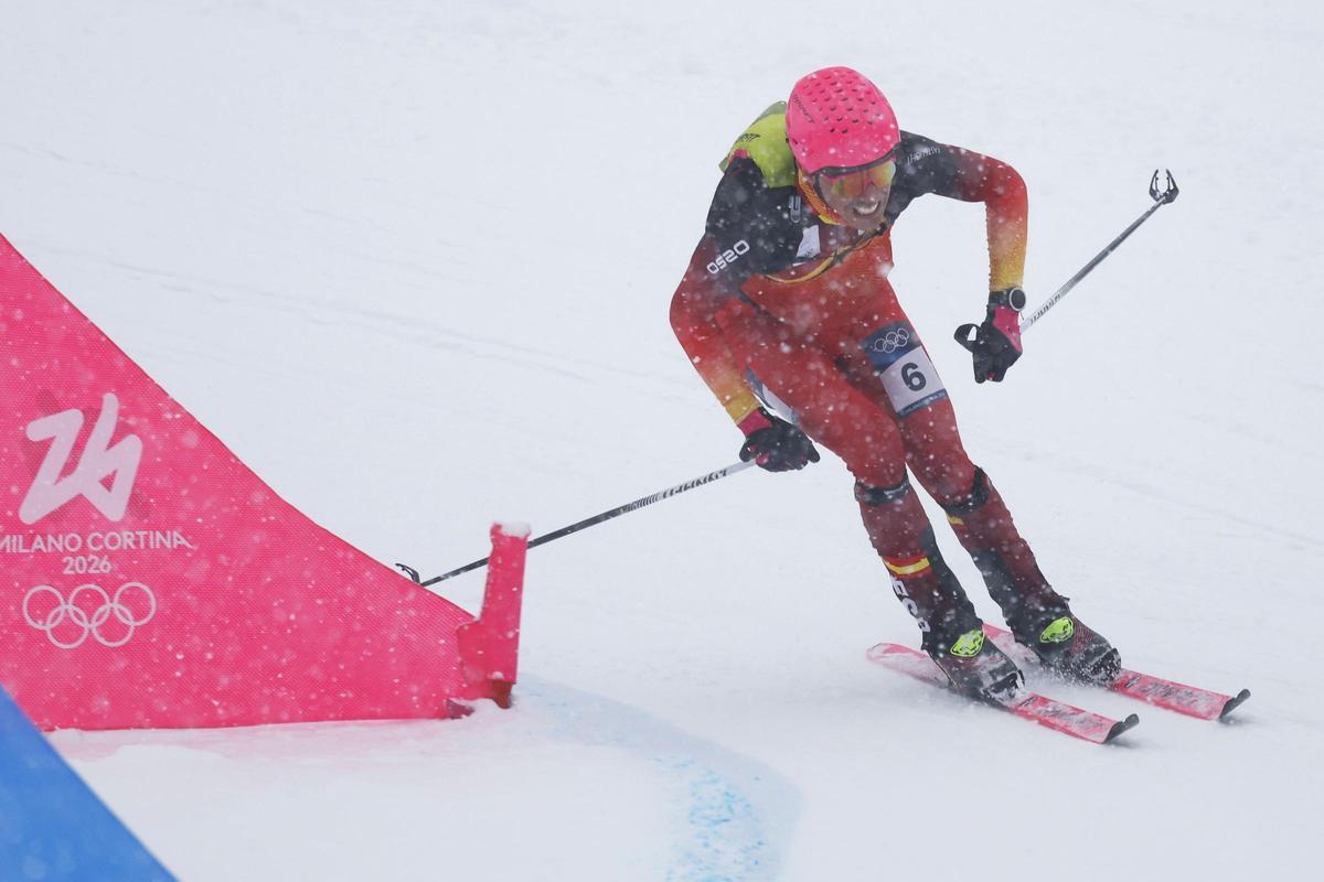 Ot Ferrer, durant la seva actuació al circuit de l'Stelvio als Jocs