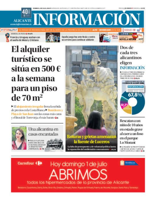 Estas han sido las portadas más destacadas de INFORMACIÓN en 2018