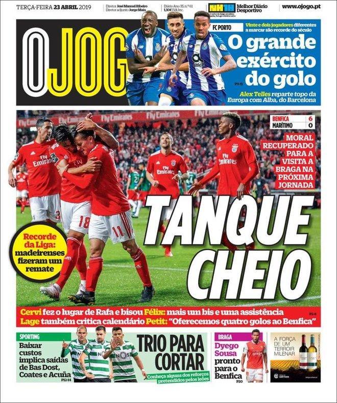 Portada de O Jogo del 23 de abril de 2019