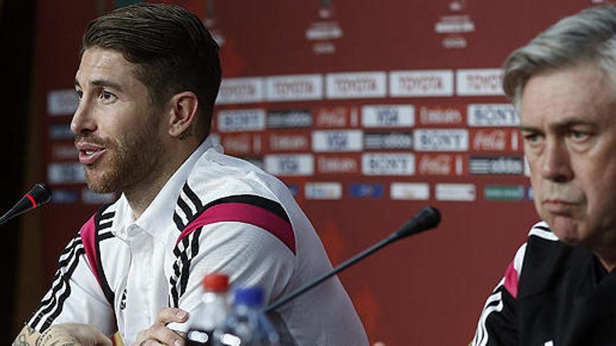 Sergio Ramos y Carlo Ancelotti.