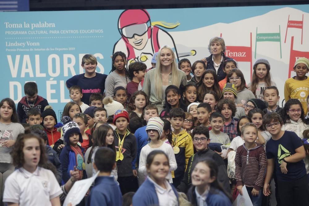 Premios Princesa de Asturias: Encuentro de Lindsey Vonn con estudiantes en Avilés