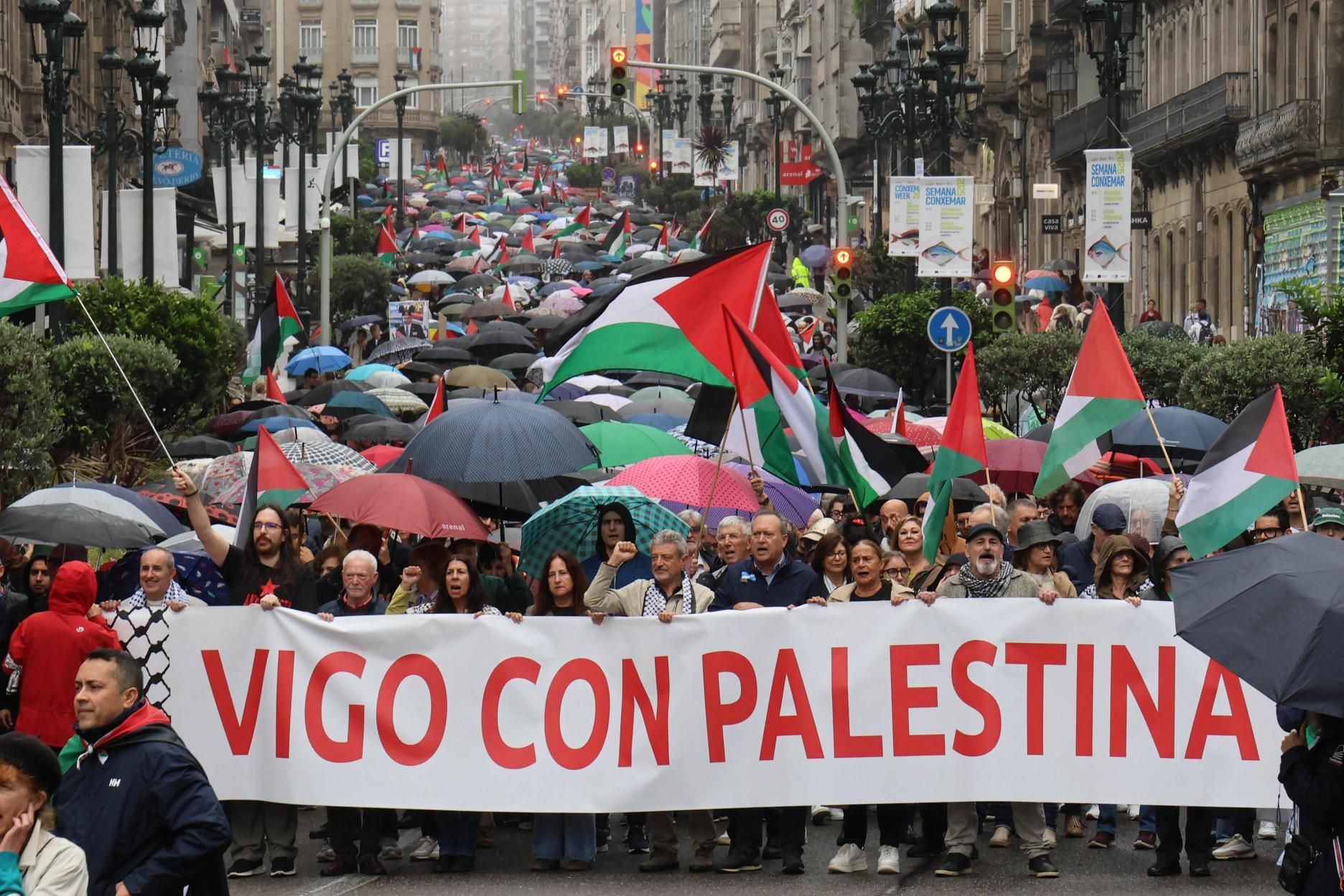 «Vigo con Palestina»: miles de personas toman la ciudad una vez más contra el genocidio