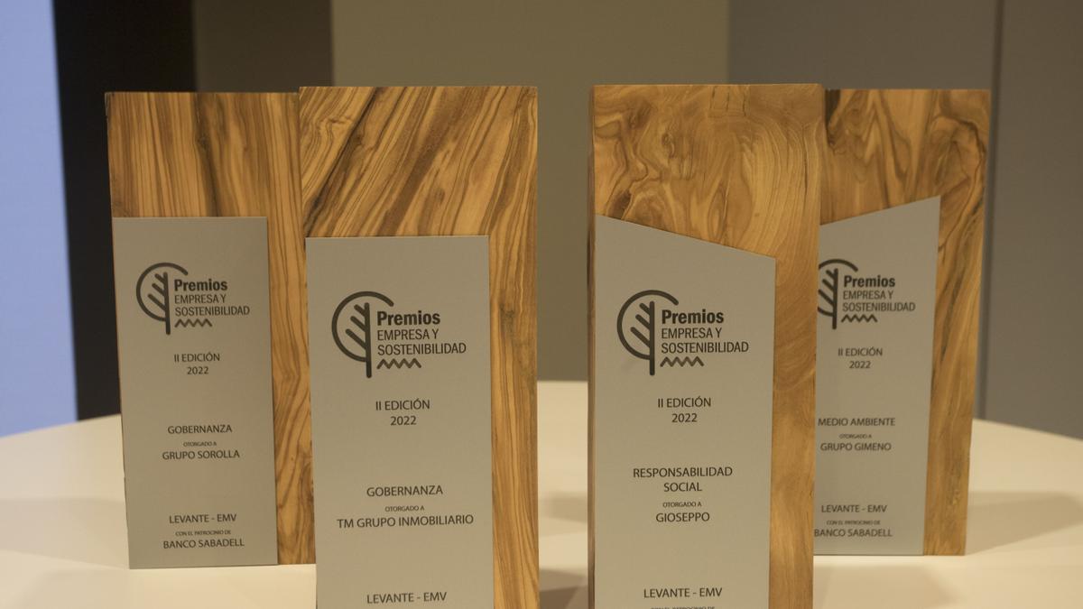 Imagen del trofeo de los Premios Empresa y Sostenibilidad de 2022.