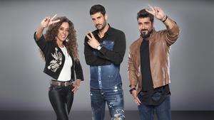 Rosario, Melendi y Antonio Orozco, los ’coachs’ del concurso de Tele 5 ’La voz kids’. 
