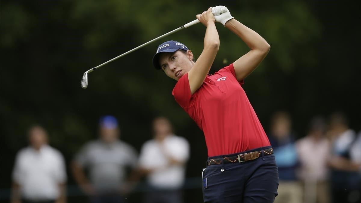 Carlota Ciganda, durante la ronda final del Open.