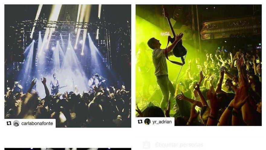 Imágenes del concierto de Novedades Carminha colgadas por fans en Instagram.