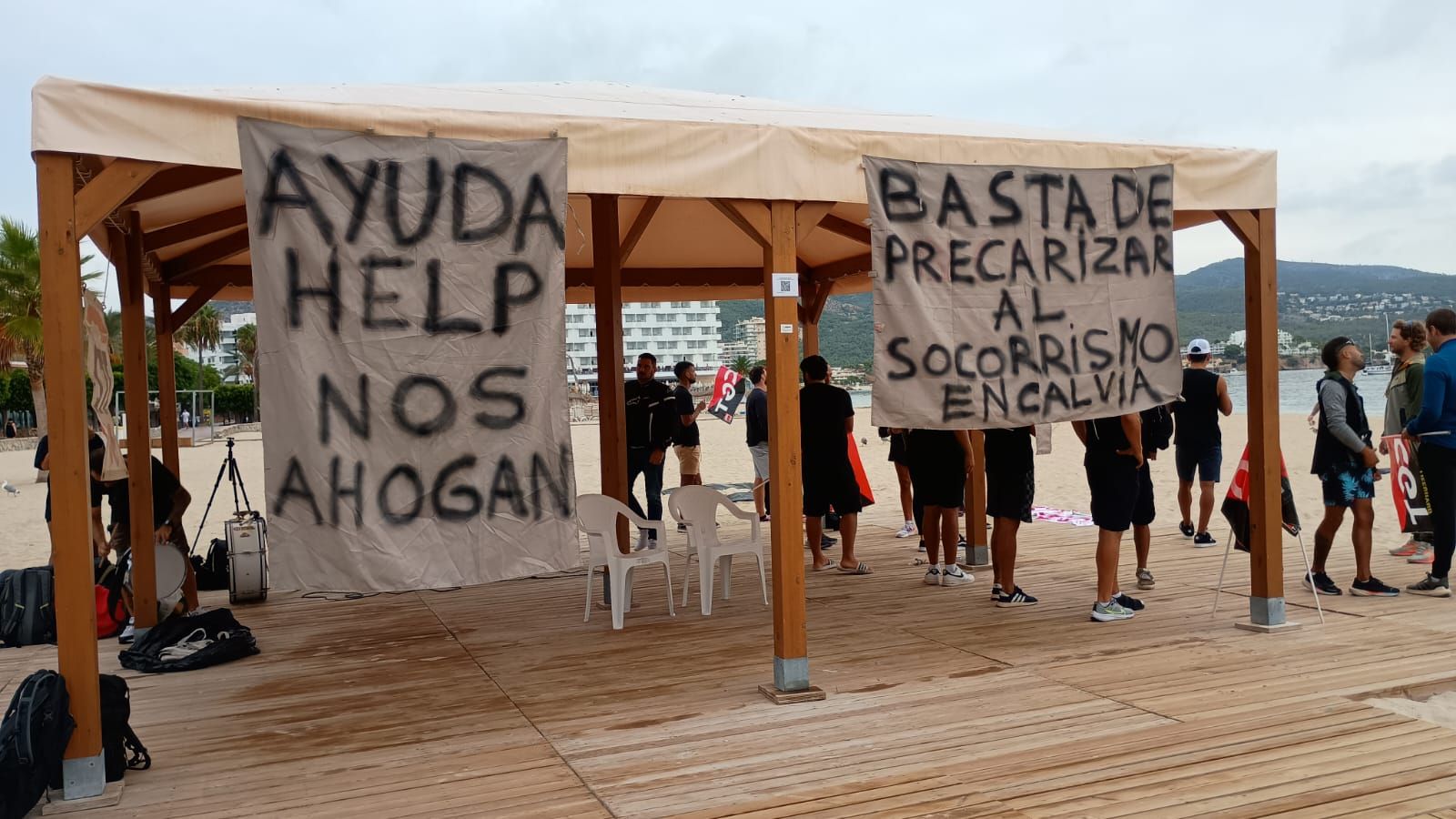 Las protestas de los socorristas de Palma y Calvià