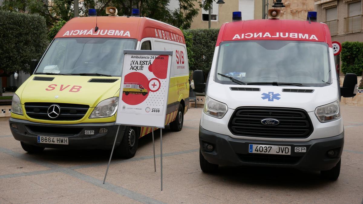 Ambulancia SVB que recupera Crevillent después de que la Generalitat retirase el servicio hace nueve años