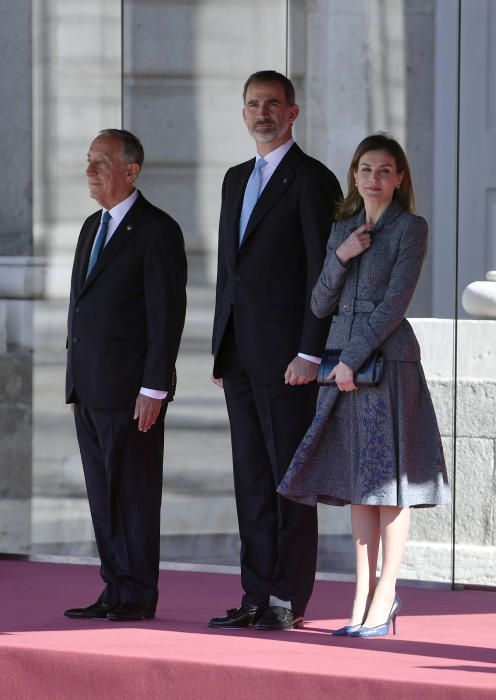 Felipe VI y la Reina Letizia reciben al presidente de Portugal