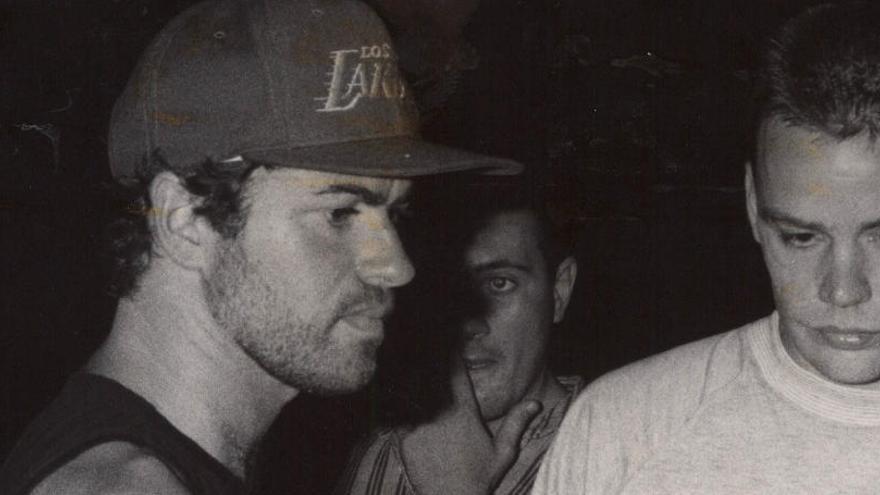 George Michael, en una visita a Ibiza en 1989.