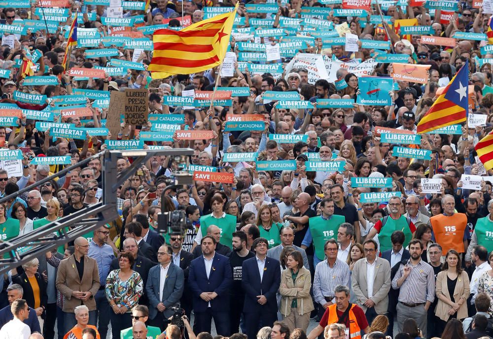 Manifestació a Barcelona per l'alliberament dels Jordis