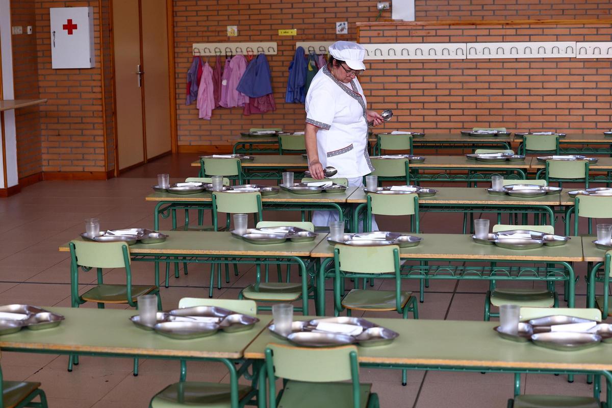 Comedor del colegio Josefa Amar y Borbón, que el curso que viene estrenará cocina propia.