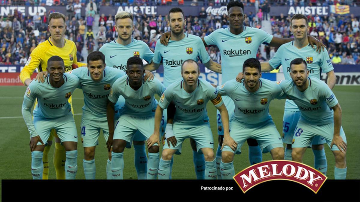 La alineación del FC Barcelona para enfrentarse al Levante en el Ciutat de València