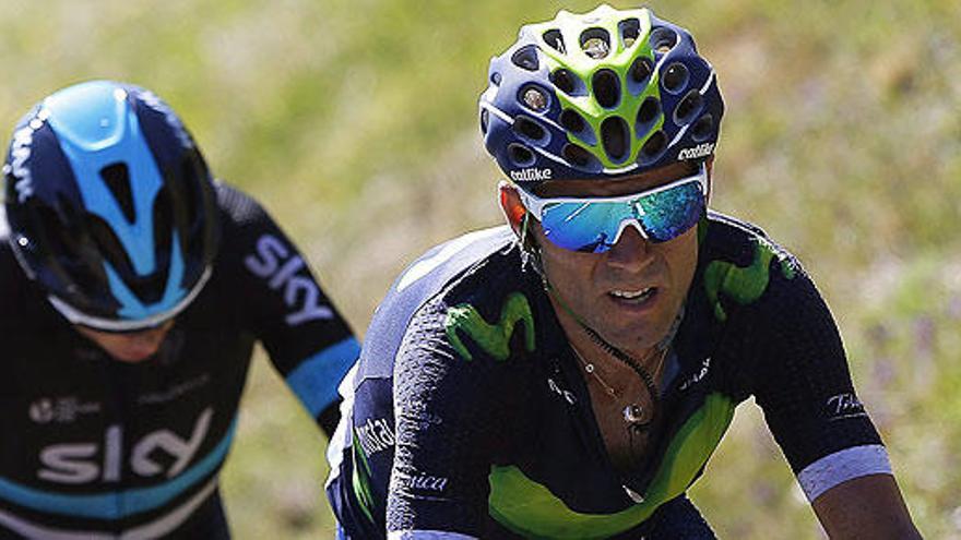 Valverde, en una etapa del Tour de Francia.