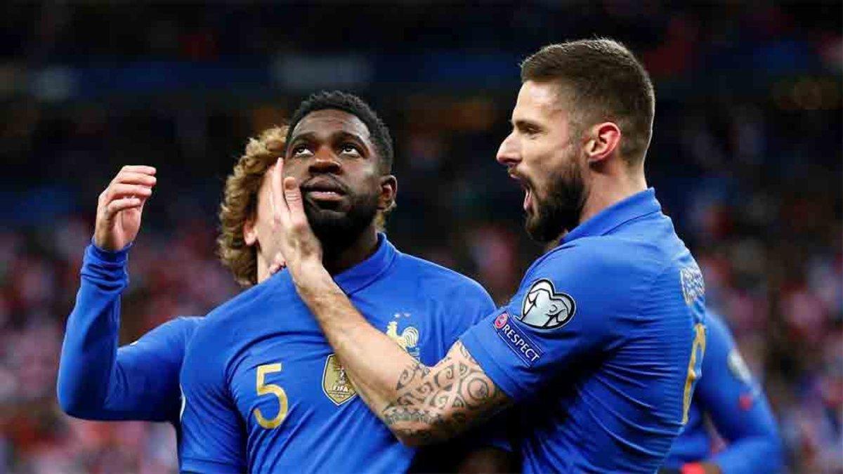 Umtiti celebró el gol con Francia