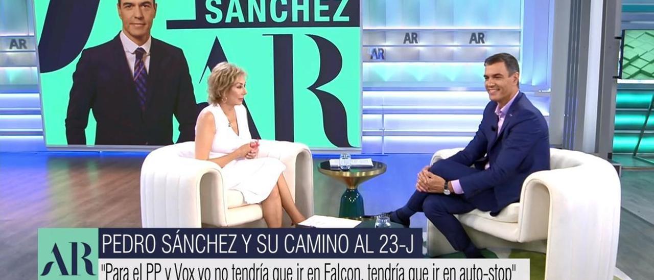 Pedro Sánchez con Ana Rosa Quintana.