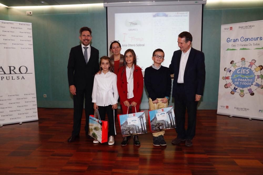 Los premiados del certamen 'Cíes, o paraíso de todos'