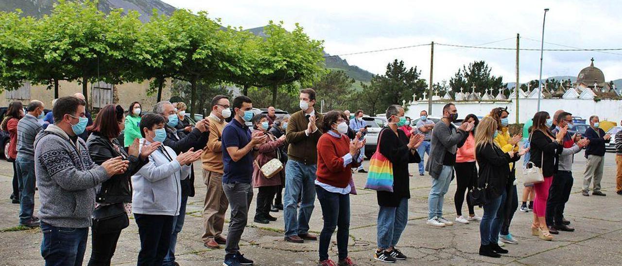 Asistentes a la manifestación, ayer, en Belén.