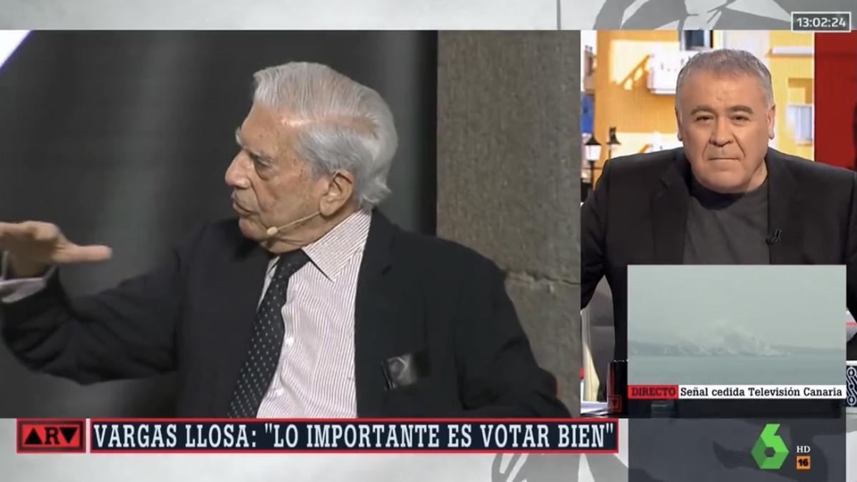 Ferreras respon taxativament a Vargas Llosa per la seva polèmica sobre «votar bé» Ferreras respon taxativament a Vargas Llosa per la seva polèmica sobre «votar bé»