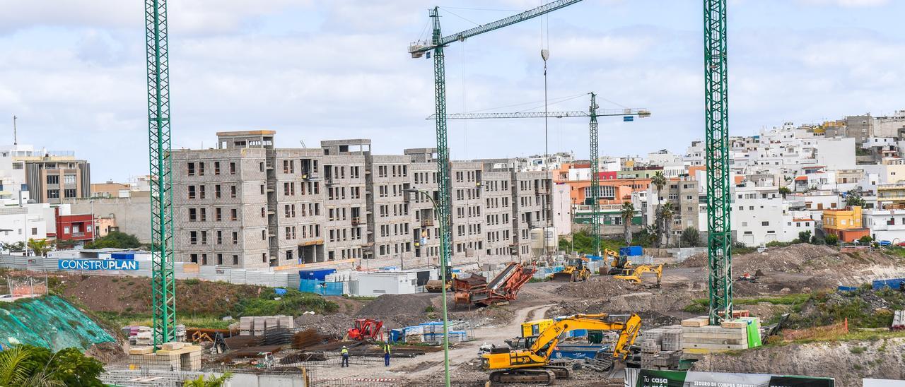 Último edificio en construcción de la reposición de viviendas de Tamaraceite.