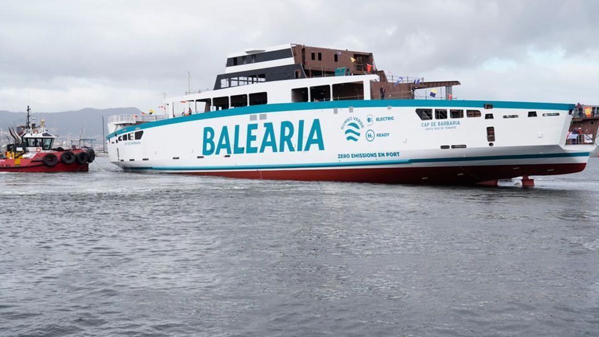 Botadura del 'Cap de Barbaria', primer ferry eléctrico de España
