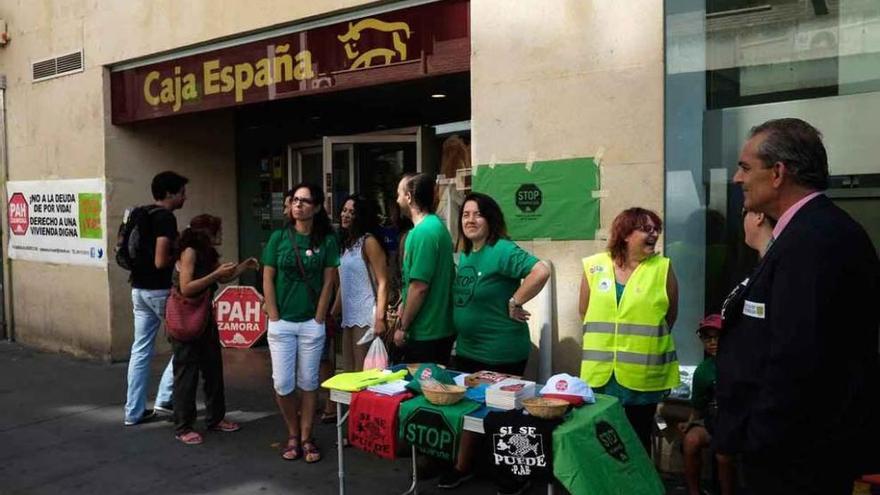 Manifestación de la PAH, ayer.