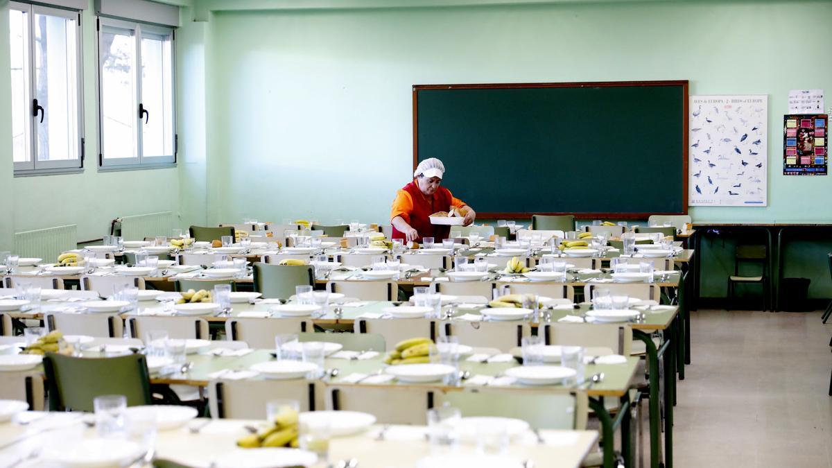 Un comedor escolar en un colegio de Gijón.