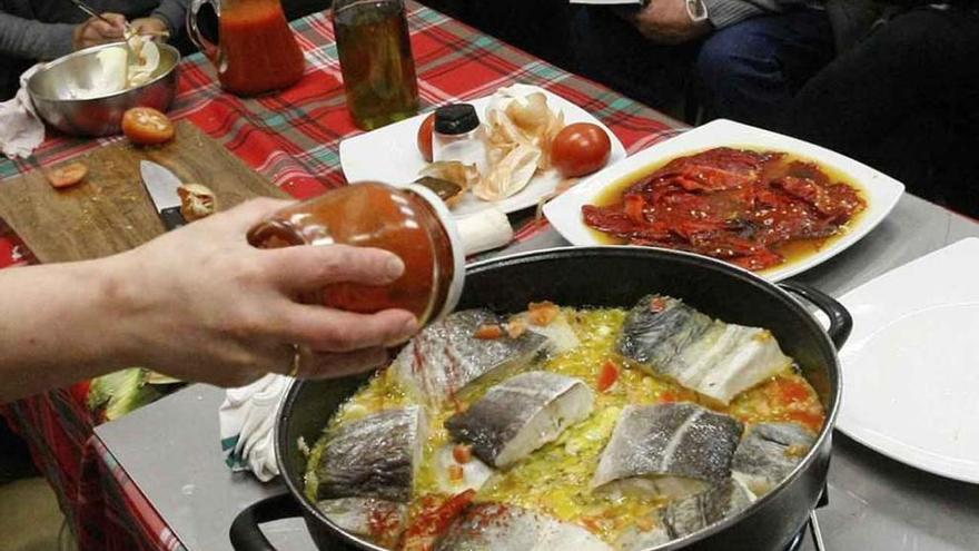 La cocinera Mar Marcos, durante la primera jornada gastronómica.