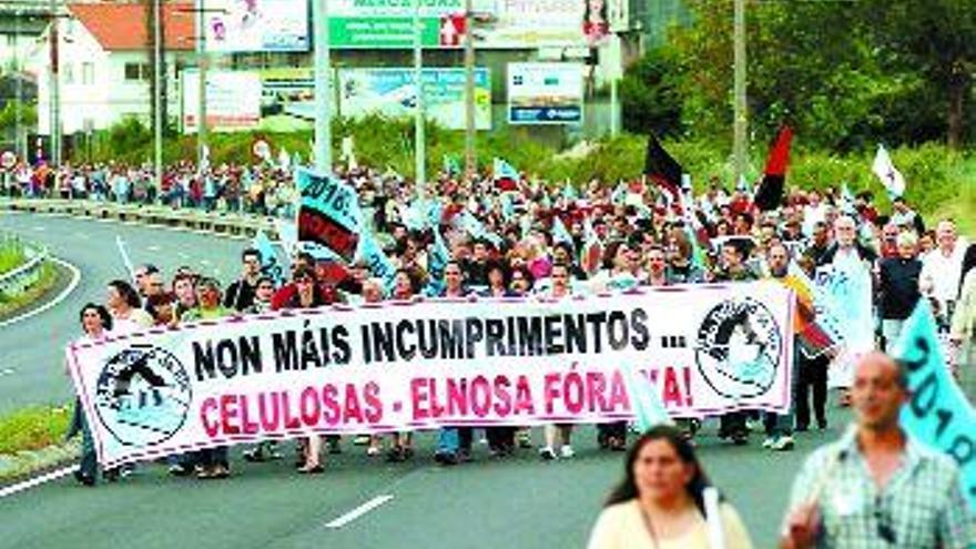 La marcha que partió de Pontevedra fue la más numerosa. / gustavo santos