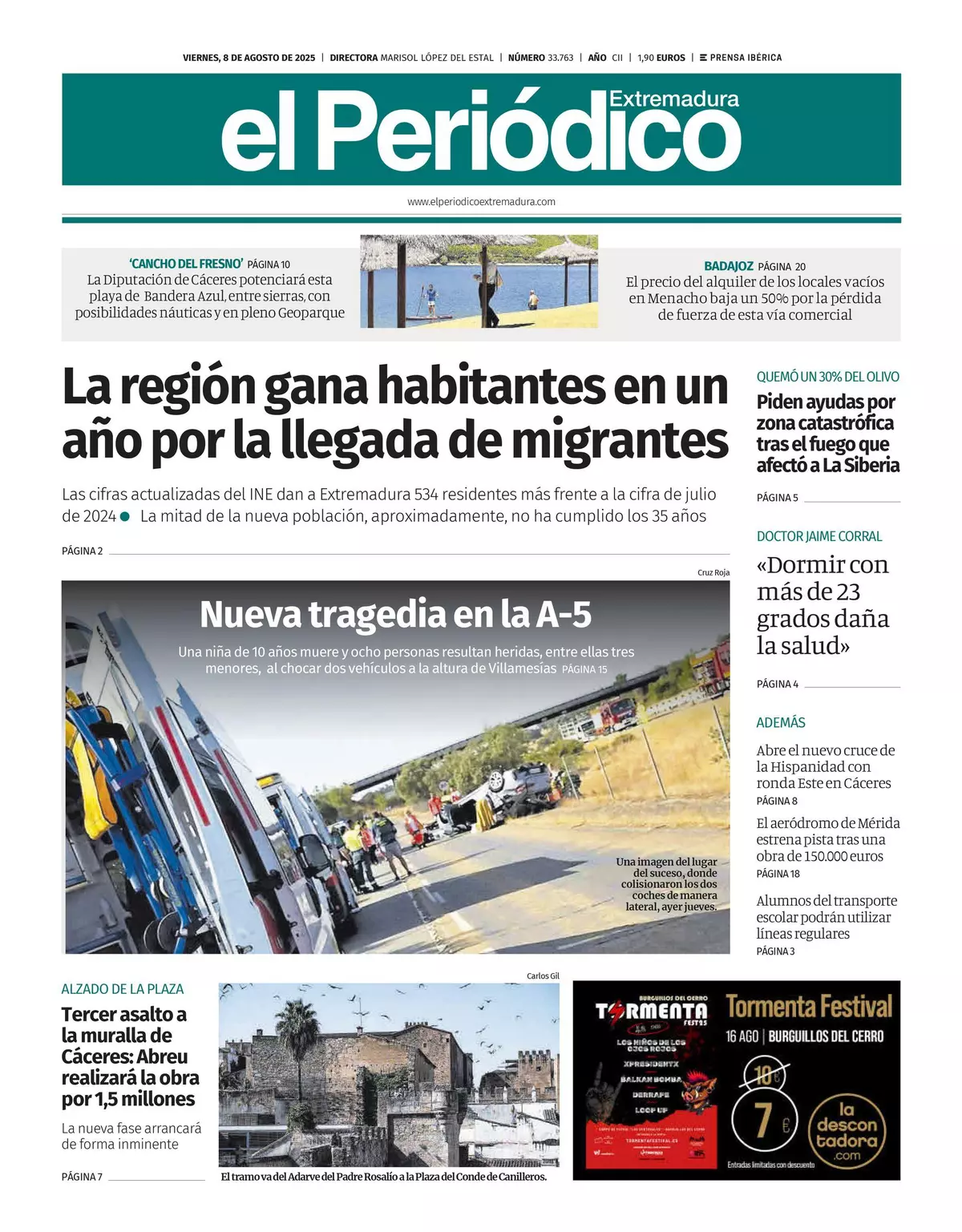 Consulta la portada correspondiente al día 8 de agosto de 2025
