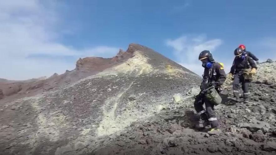 La altura del volcán de La Palma llega a 1.120 metros