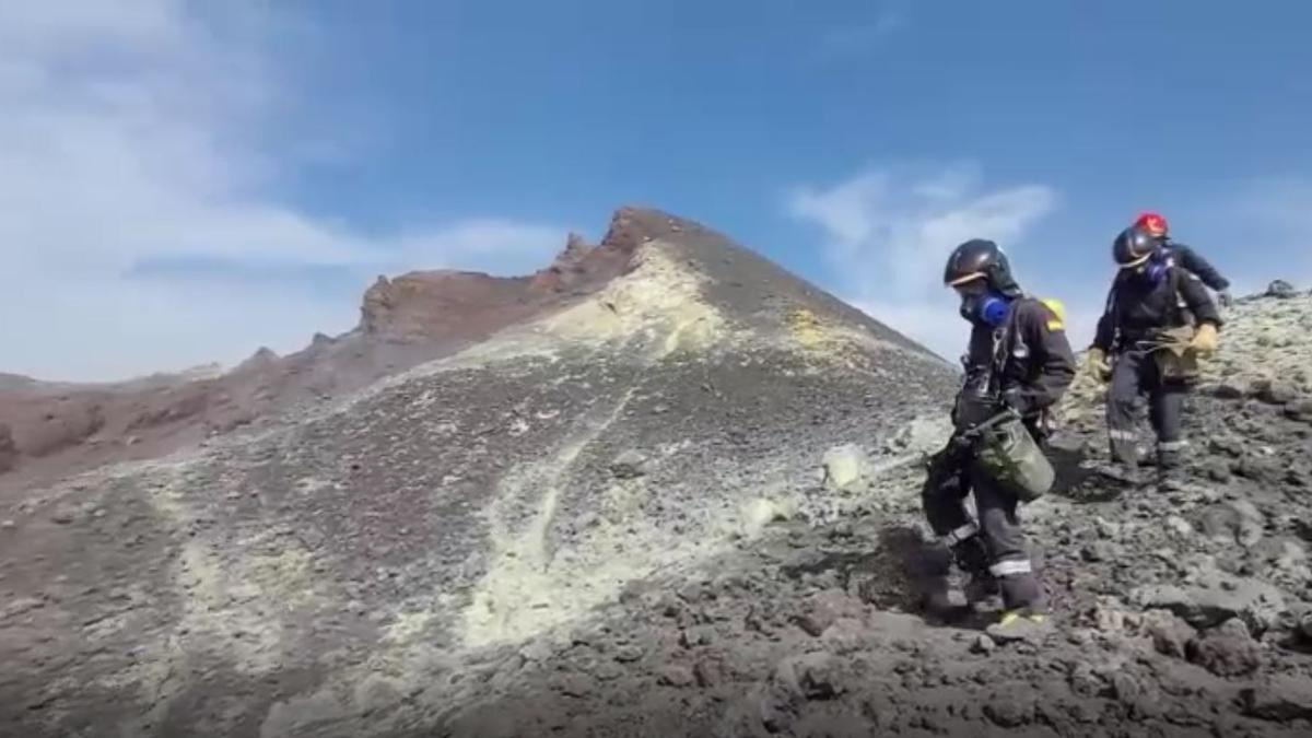 Medición de gases en el volcán de La Palma (16/01/2022)