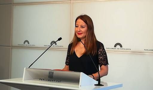 Sonia Sierra, de Ciudadanos, en una comparecencia en el Parlament.