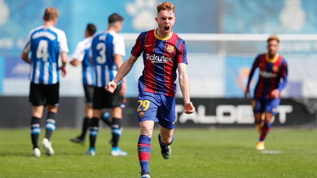 Peque celebra un gol contra el Espanyol B