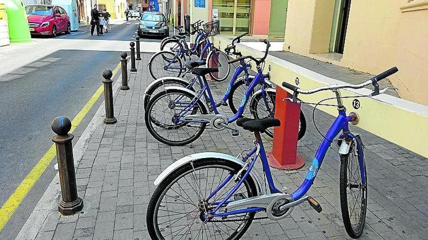 Una de las estaciones de bicicletas ya desmantelada.