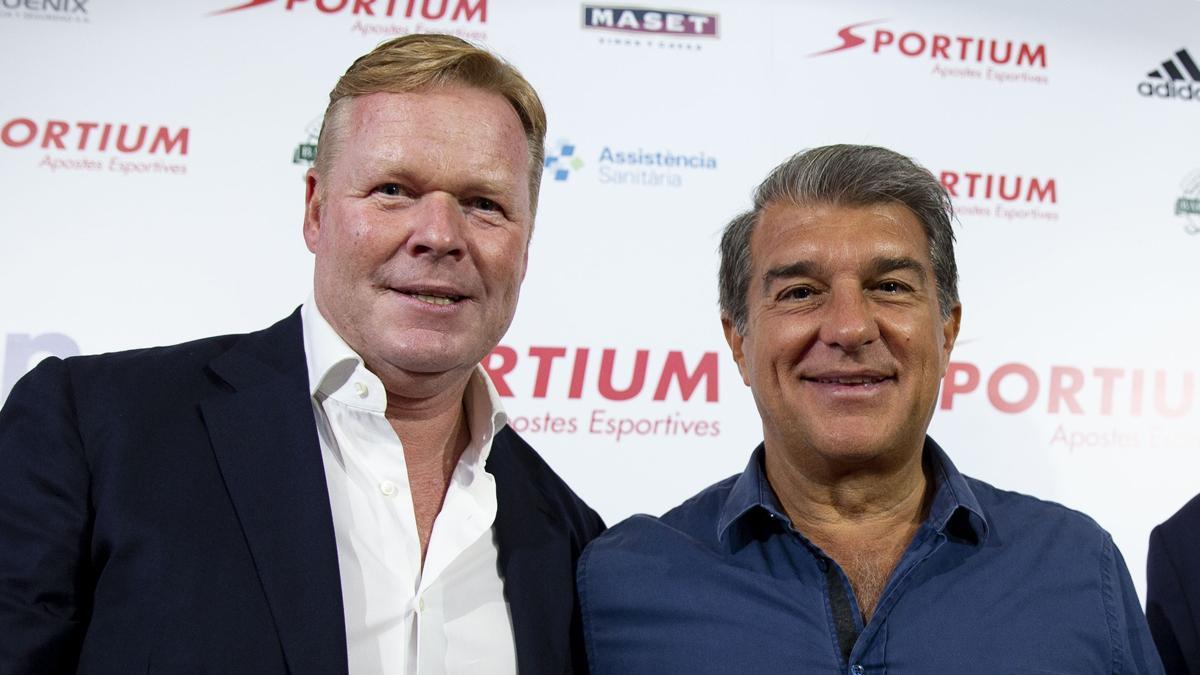 Koeman, junto a Laporta en su torneo de golf