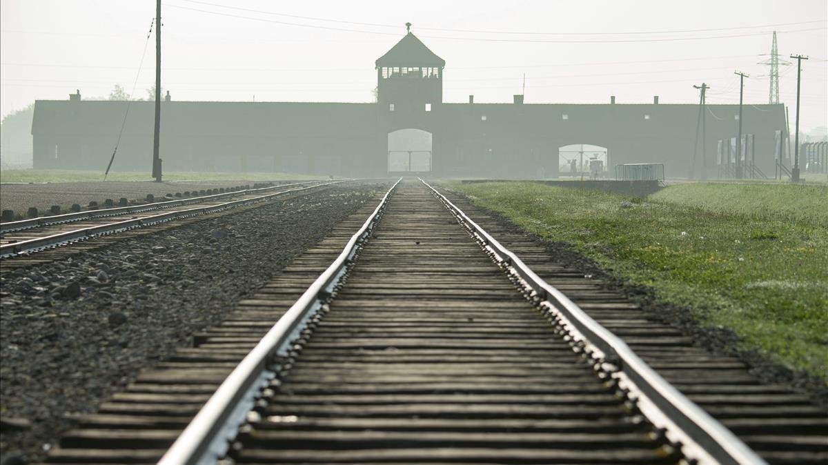 La via de tren que arriba fins al camp nazi d’Auschwitz.  