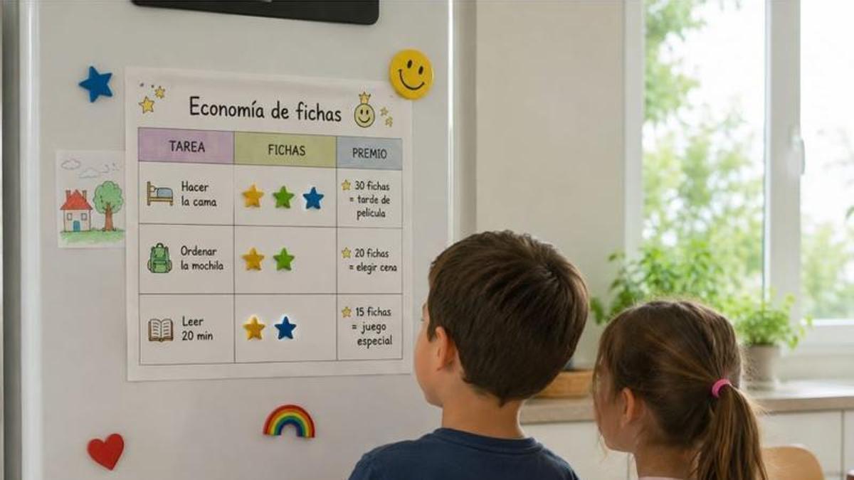 Niños mirando unas fichas