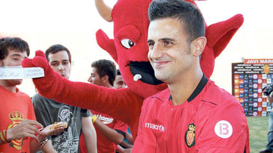 Javi Márquez en su presentación del lunes en Iberostar Estadi de Son Moix.